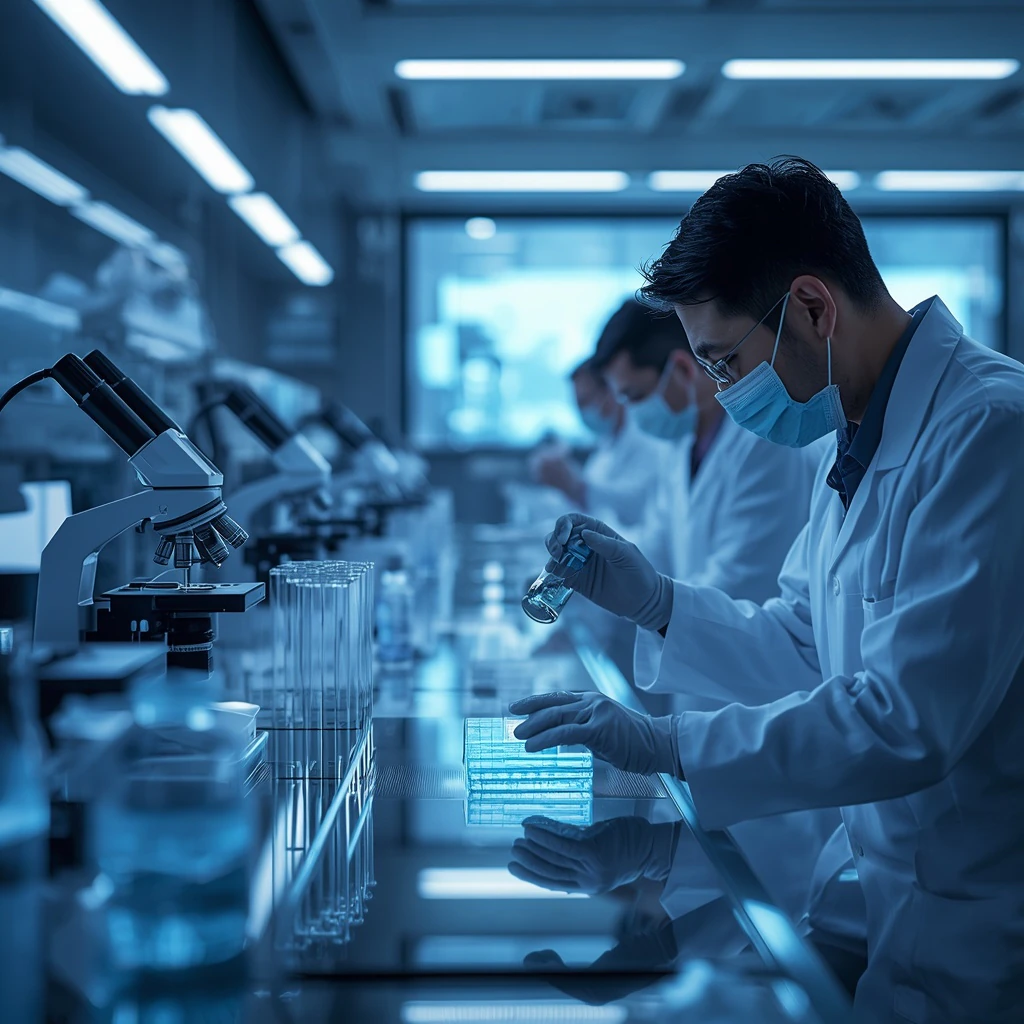 Researchers Handling Peptide Samples