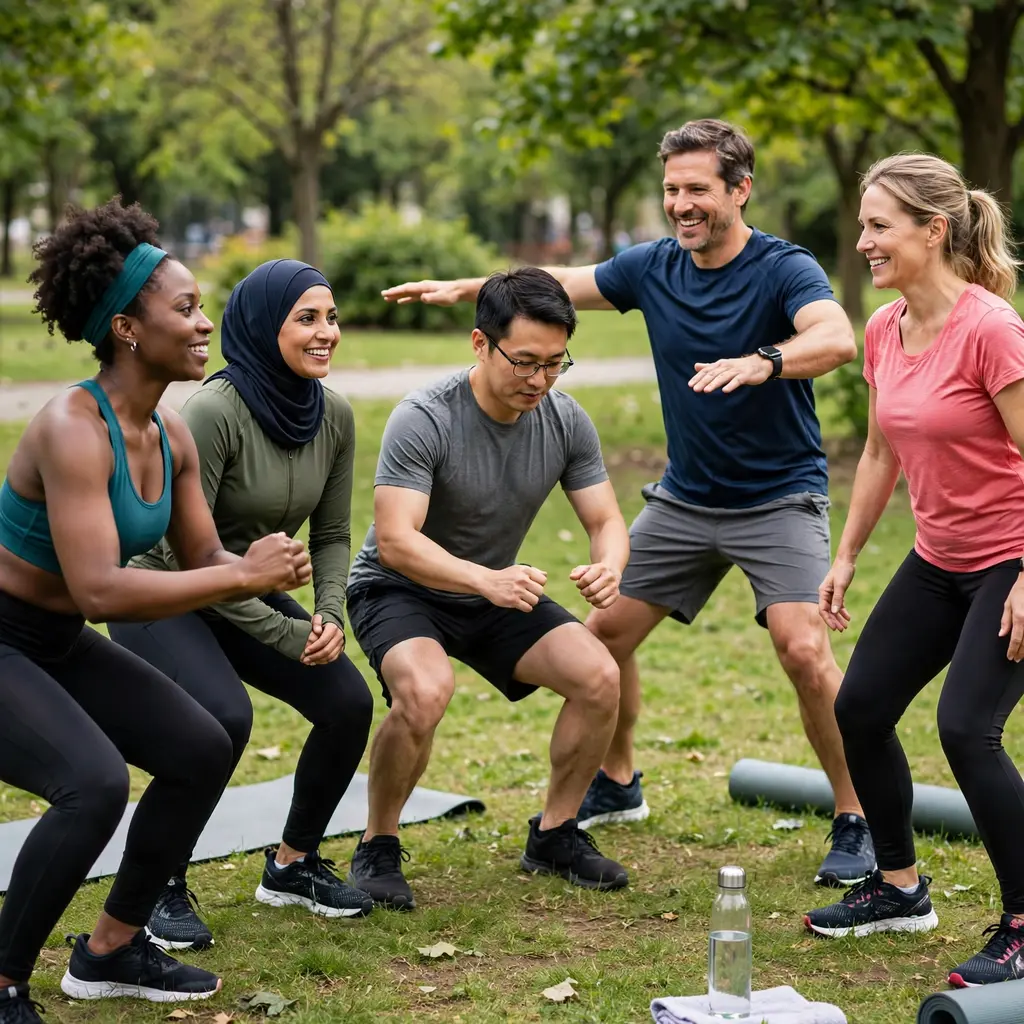 Outdoor Group Fitness Workout Session