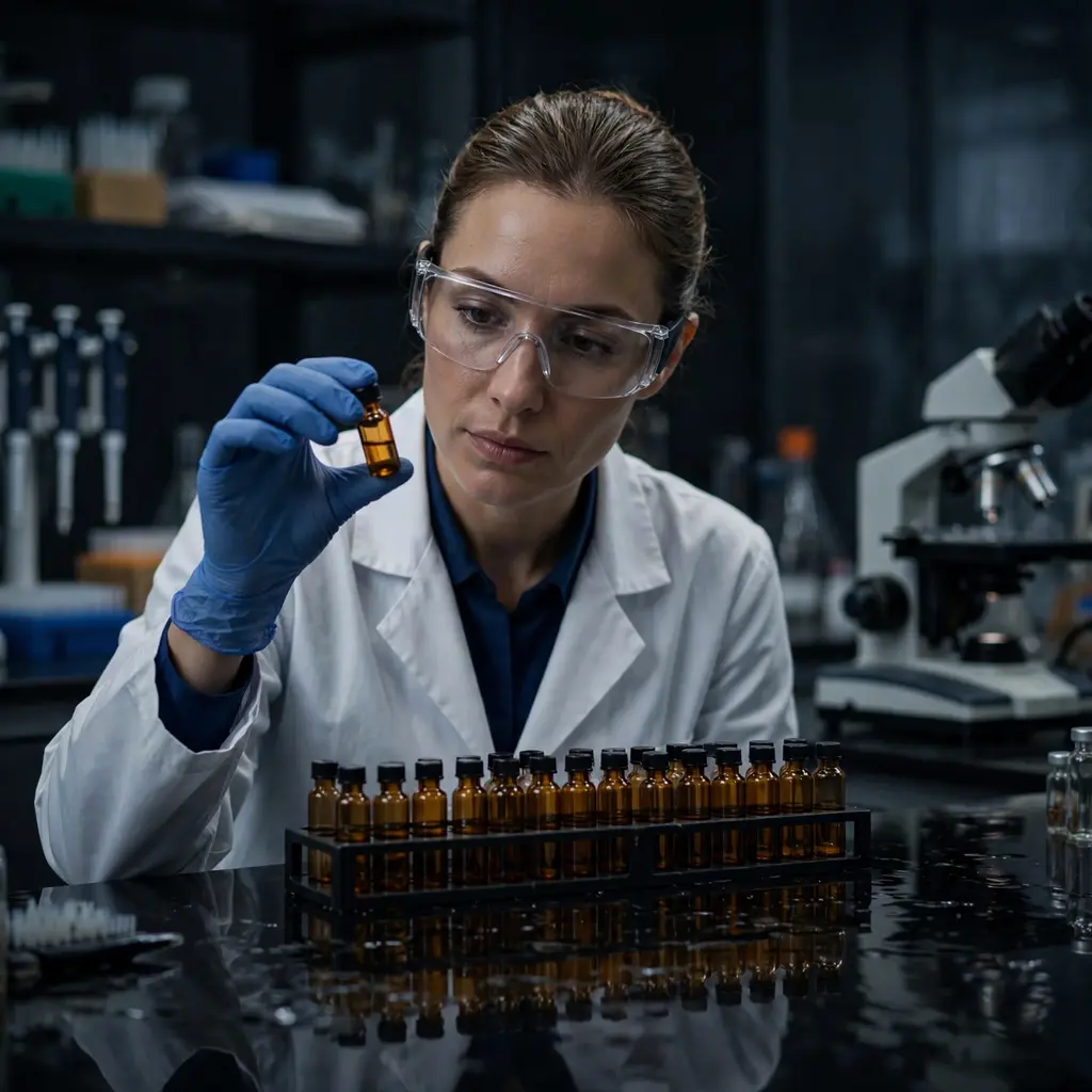 Scientist Checking Laboratory Sample Quality